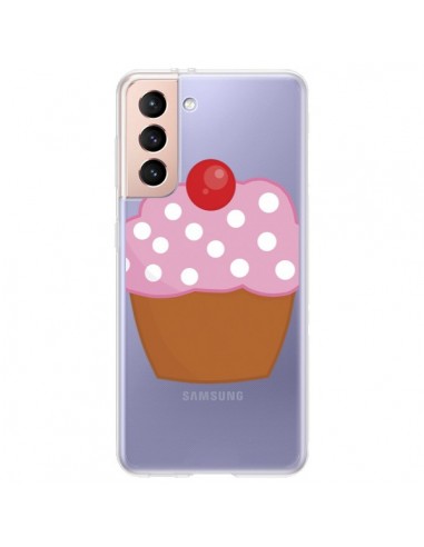 Coque Samsung Galaxy S21 Plus 5G Cupcake Cerise Transparente - Yohan B.