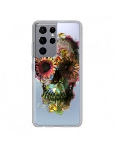 Coque Samsung Galaxy S21 Ultra et S30 Ultra Skull Flower...