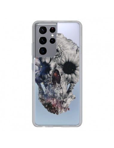 Coque Samsung Galaxy S21 Ultra et S30 Ultra Floral Skull Tête de Mort Transparente - Ali Gulec