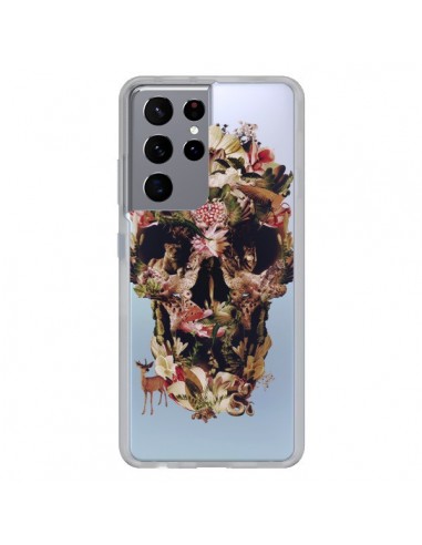 Coque Samsung Galaxy S21 Ultra et S30 Ultra Jungle Skull Tête de Mort Transparente - Ali Gulec