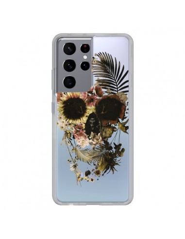 Coque Samsung Galaxy S21 Ultra et S30 Ultra Garden Skull Tête de Mort Transparente - Ali Gulec