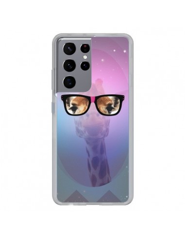 Coque Samsung Galaxy S21 Ultra et S30 Ultra Girafe Geek à Lunettes - Aurelie Scour