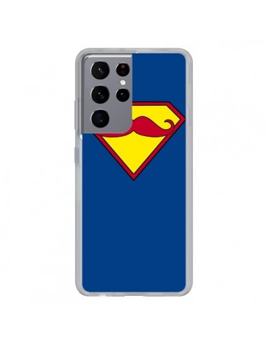 Coque Samsung Galaxy S21 Ultra et S30 Ultra Super Moustache Movember Superman - Bertrand Carriere