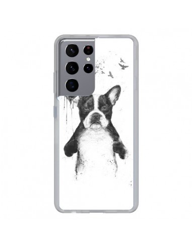 Coque Samsung Galaxy S21 Ultra et S30 Ultra Lover Bulldog Chien Dog My Heart Goes Boom - Balazs Solti