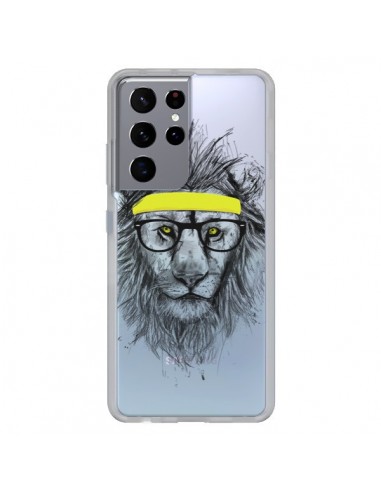 Coque Samsung Galaxy S21 Ultra et S30 Ultra Hipster Lion Transparente - Balazs Solti