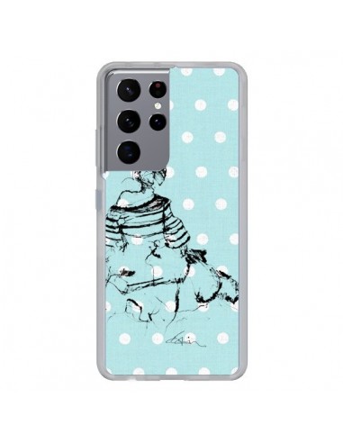 Coque Samsung Galaxy S21 Ultra et S30 Ultra Croquis Pois Femme Fashion Mode - Cécile