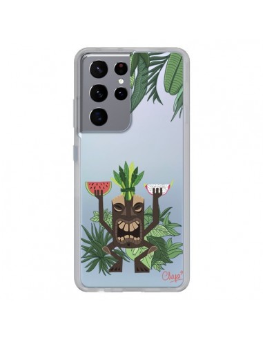 Coque Samsung Galaxy S21 Ultra et S30 Ultra Tiki Thailande Jungle Bois Transparente - Chapo