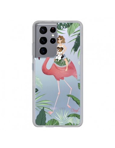 Coque Samsung Galaxy S21 Ultra et S30 Ultra Lolo Love Flamant Rose Chien Transparente - Chapo