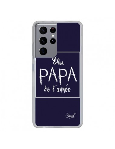 Coque Samsung Galaxy S21 Ultra et S30 Ultra Elu Papa de l'Année Bleu Marine - Chapo