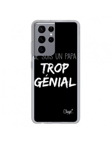 Coque Samsung Galaxy S21 Ultra et S30 Ultra Je suis un Papa trop Génial Noir - Chapo