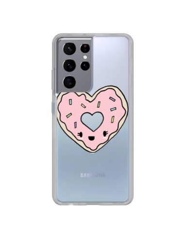 Coque Samsung Galaxy S21 Ultra et S30 Ultra Donuts Heart Coeur Rose Transparente - Claudia Ramos