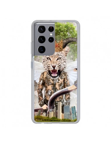 Coque Samsung Galaxy S21 Ultra et S30 Ultra Hear Me Roar Leopard - Eleaxart