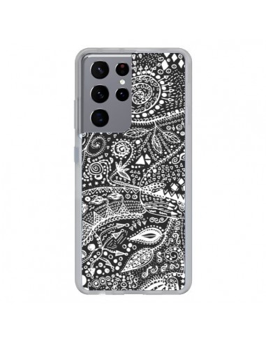 Coque Samsung Galaxy S21 Ultra et S30 Ultra Azteque Noir et Blanc - Eleaxart