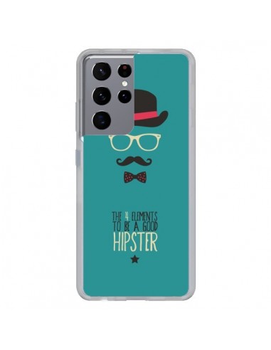 Coque Samsung Galaxy S21 Ultra et S30 Ultra Chapeau, Lunettes, Moustache, Noeud Papillon To Be a Good Hipster - Eleaxart