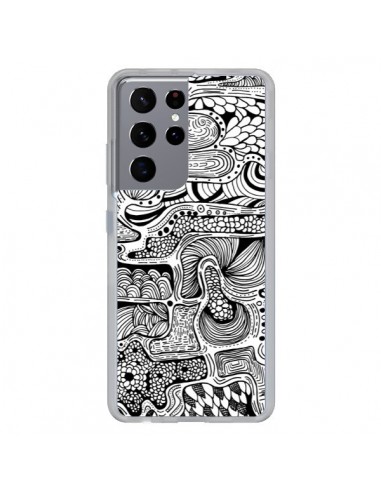 Coque Samsung Galaxy S21 Ultra et S30 Ultra Reflejo Reflet Noir et Blanc - Eleaxart