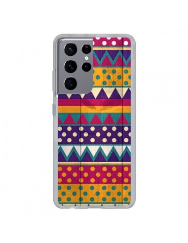 Coque Samsung Galaxy S21 Ultra et S30 Ultra Mexican Triangle Aztec Azteque - Eleaxart