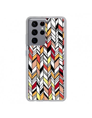 Coque Samsung Galaxy S21 Ultra et S30 Ultra Graphic Azteque Rouge Orange -  Léa Clément