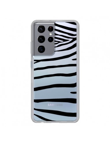 Coque Samsung Galaxy S21 Ultra et S30 Ultra Zebre Zebra Noir Transparente - Project M