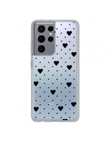 Coque Samsung Galaxy S21 Ultra et S30 Ultra Point Coeur Noir Pin Point Heart Transparente - Project M