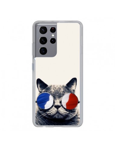 Coque Samsung Galaxy S21 Ultra et S30 Ultra Chat à lunettes françaises - Gusto NYC