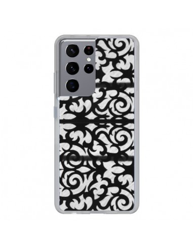 Coque Samsung Galaxy S21 Ultra et S30 Ultra Abstrait Noir et Blanc - Irene Sneddon