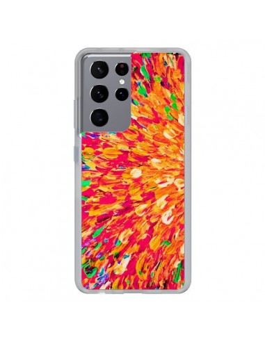 Coque Samsung Galaxy S21 Ultra et S30 Ultra Fleurs Oranges Neon Splash - Ebi Emporium