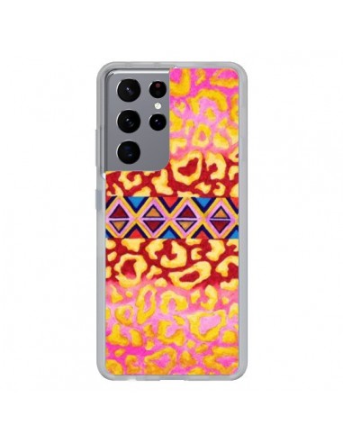 Coque Samsung Galaxy S21 Ultra et S30 Ultra Tribal Leopard Rose - Ebi Emporium