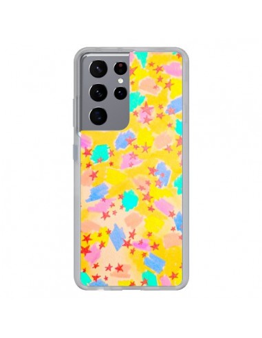 Coque Samsung Galaxy S21 Ultra et S30 Ultra Stars Etoiles Jaunes - Ebi Emporium