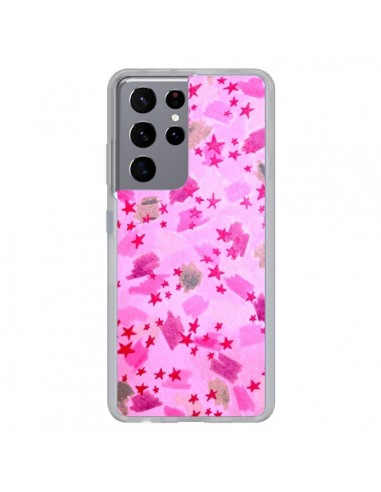 Coque Samsung Galaxy S21 Ultra et S30 Ultra Stars Etoiles Roses - Ebi Emporium