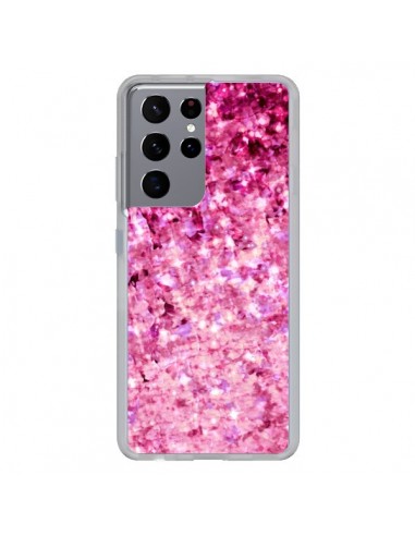 Coque Samsung Galaxy S21 Ultra et S30 Ultra Romance Me Paillettes Roses - Ebi Emporium