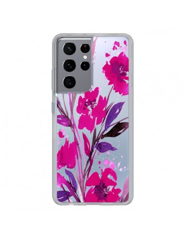 Coque Samsung Galaxy S21 Ultra et S30 Ultra Roses Fleur Flower Transparente - Ebi Emporium