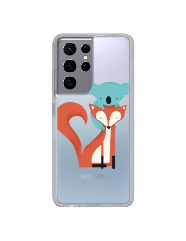 Coque Samsung Galaxy S21 Ultra et S30 Ultra Renard et Koala Love Transparente - Jay Fleck