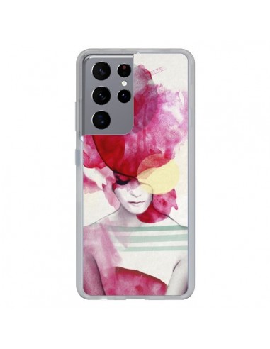 Coque Samsung Galaxy S21 Ultra et S30 Ultra Bright Pink Portrait Femme - Jenny Liz Rome
