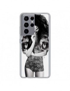 Coque Samsung Galaxy S21 Ultra et S30 Ultra Femme Lion -...