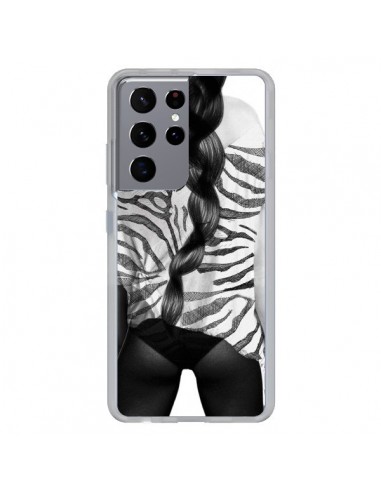 Coque Samsung Galaxy S21 Ultra et S30 Ultra Femme Zebre - Jenny Liz Rome