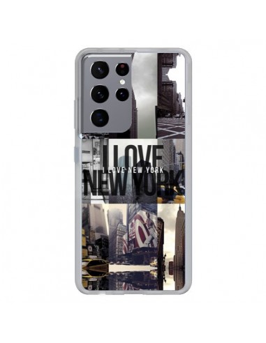 Coque Samsung Galaxy S21 Ultra et S30 Ultra I love New Yorck City noir - Javier Martinez