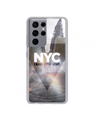 Coque Samsung Galaxy S21 Ultra et S30 Ultra I Love New York City Gris - Javier Martinez