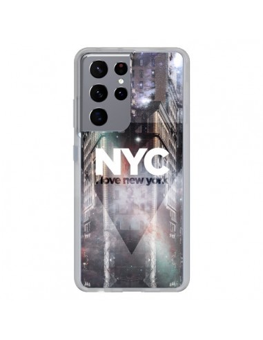 Coque Samsung Galaxy S21 Ultra et S30 Ultra I Love New York City Violet - Javier Martinez