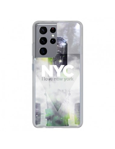 Coque Samsung Galaxy S21 Ultra et S30 Ultra I Love New York City Gris Vert - Javier Martinez