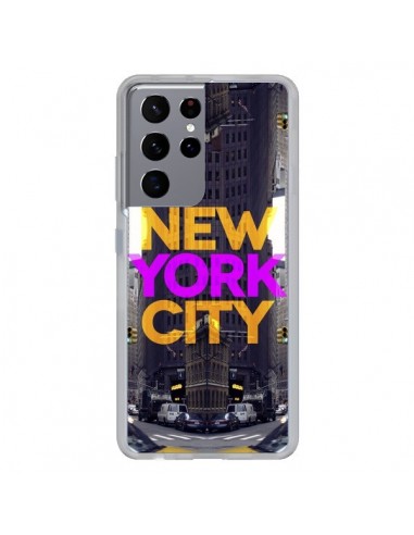 Coque Samsung Galaxy S21 Ultra et S30 Ultra New York City Orange Violet - Javier Martinez