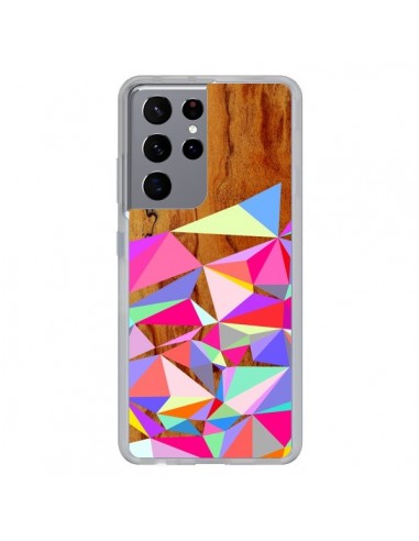 Coque Samsung Galaxy S21 Ultra et S30 Ultra Wooden Multi Geo Bois Azteque Aztec Tribal - Jenny Mhairi
