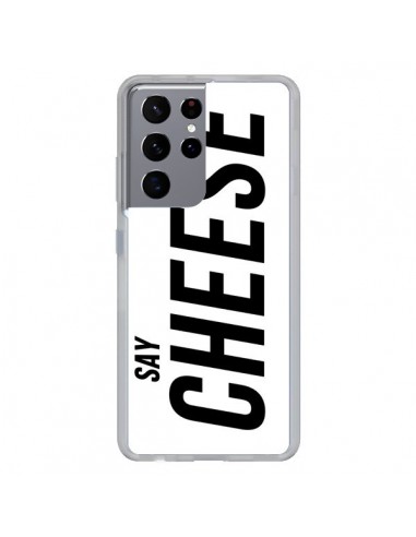 Coque Samsung Galaxy S21 Ultra et S30 Ultra Say Cheese Smile Blanc - Jonathan Perez