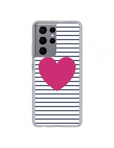 Coque Samsung Galaxy S21 Ultra et S30 Ultra Coeur Traits Marin - Jonathan Perez