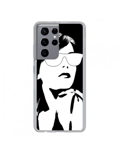 Coque Samsung Galaxy S21 Ultra et S30 Ultra Fille Lunettes Blanches - Jonathan Perez