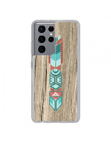 Coque Samsung Galaxy S21 Ultra et S30 Ultra Totem Tribal Azteque Bois Wood - Jonathan Perez