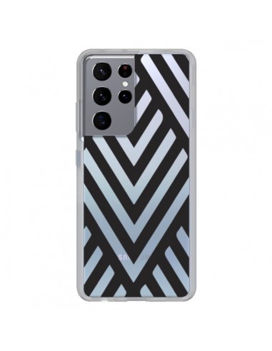 Coque Samsung Galaxy S21 Ultra et S30 Ultra Geometric Azteque Noir Transparente - Dricia Do