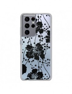 Coque Samsung Galaxy S21 Ultra et S30 Ultra Fleurs Noirs...