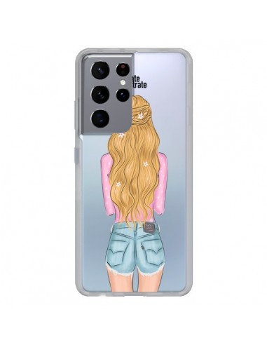 Coque Samsung Galaxy S21 Ultra et S30 Ultra Blonde Don't Care Transparente - kateillustrate