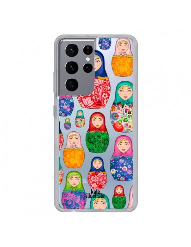 Coque Samsung Galaxy S21 Ultra et S30 Ultra Matryoshka Dolls Poupées Russes Transparente - kateillustrate