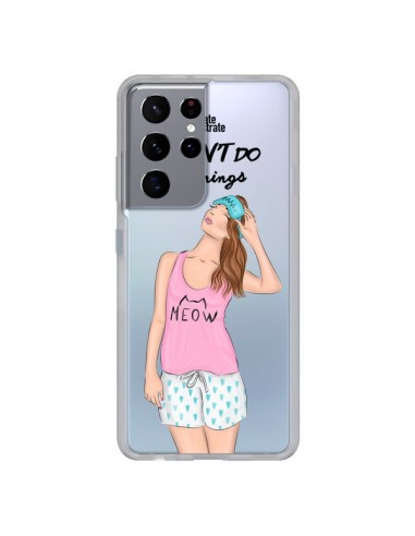 Coque Samsung Galaxy S21 Ultra et S30 Ultra I Don't Do Mornings Matin Transparente - kateillustrate